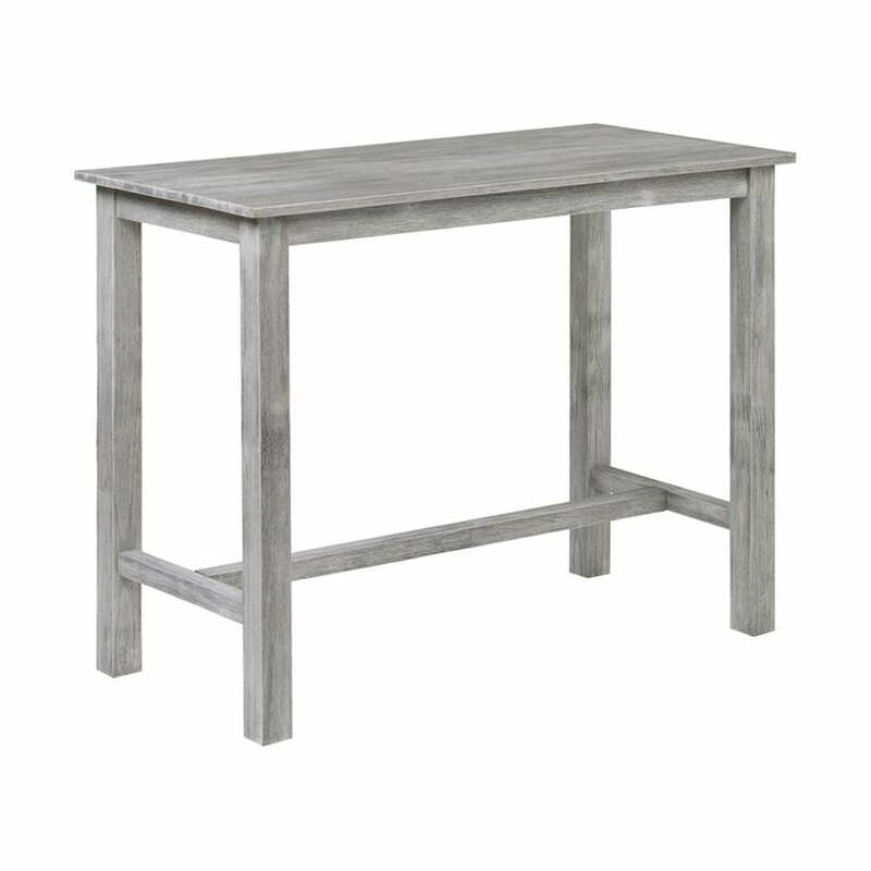 Bistro Bar Pub Table in Storm Gray Wire-Brush Kitchen Counter Height Dining Table