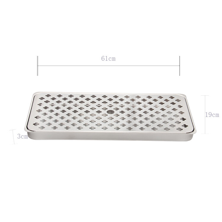 Stainless Steel Kitchen Drip Tray With Glass Rinser And Drainer