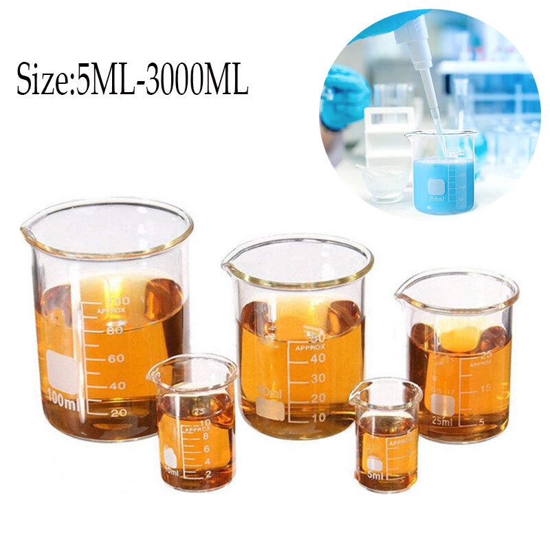 3000ml-5ml Pyrex  Glass beaker Borosilicate GG-17 Graduated Beakers  Measuring Glass Chemistry Beakers