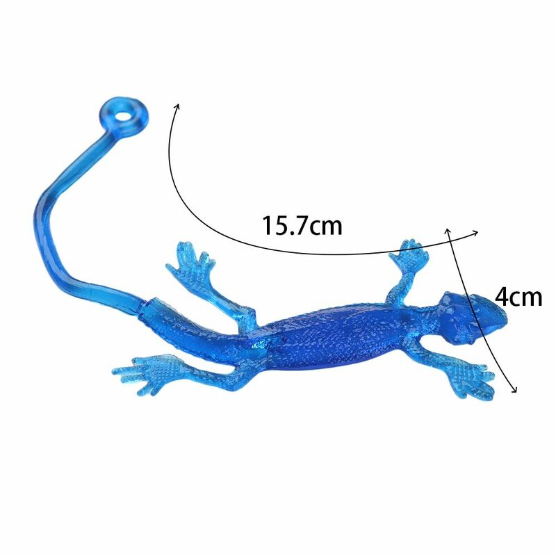 5 buah kreatif Novelty kadal lengket hewan ditarik kental karet elastis tinggi Rebound anak-anak lucu stres mainan bantuan