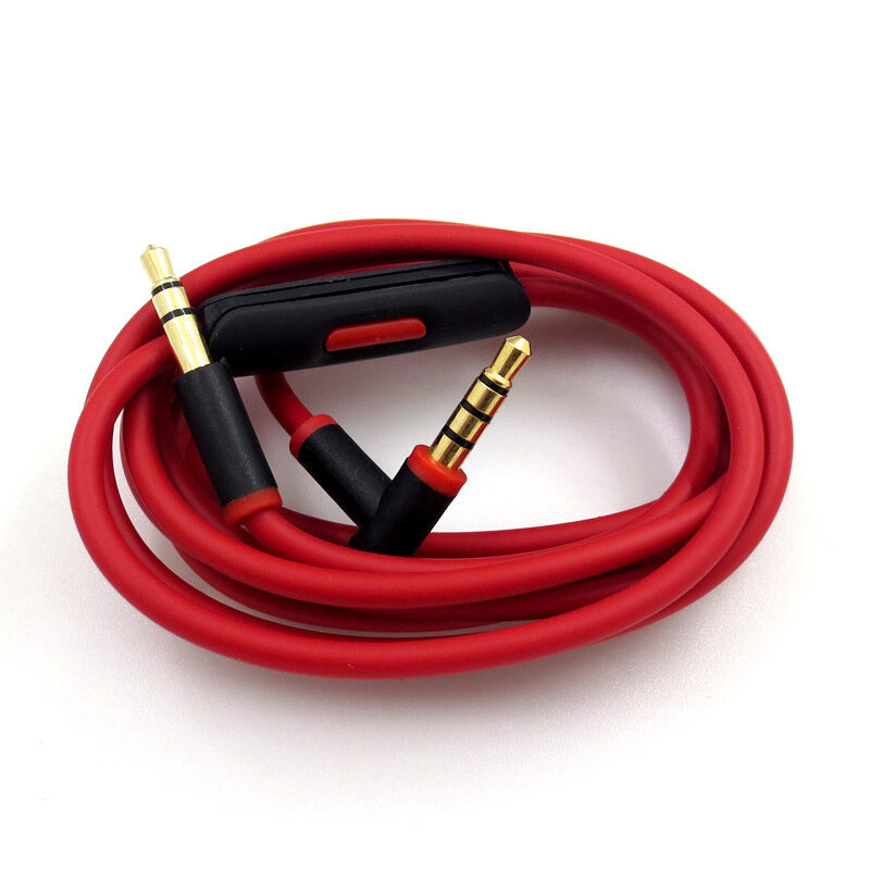 Cable de Audio de repuesto para auriculares Beats Studio, ejecutivo, mezclador, Solo HD, inalámbrico y Pro (negro + rojo)