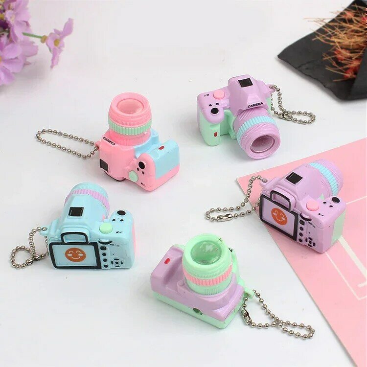 HOT SALE 1Pcs New Fashion Camera Mini Toy Camera Charm Keychain With Flash Light Sound Effect Gift for Children Boys 2022