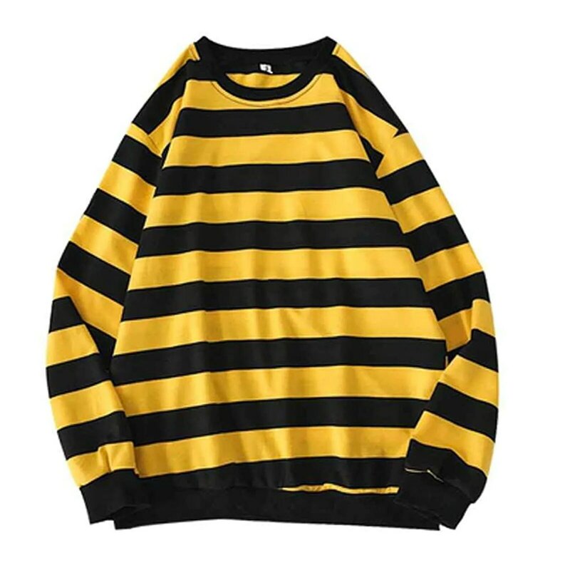 2023 Herbst neue lässige Sweatshirts Männer gestreifte Langarm T-Shirt Tops Mode Harajuku Pullover Hoody Herren Crewneck Sweatshirt
