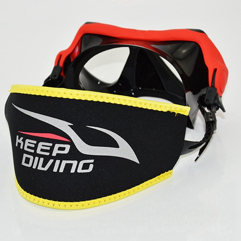 MANTENHA O MERGULHO-Capa de máscara de mergulho, natação e surf, mergulho e mergulho, cinza preto e vermelho-branco, 2 PCs