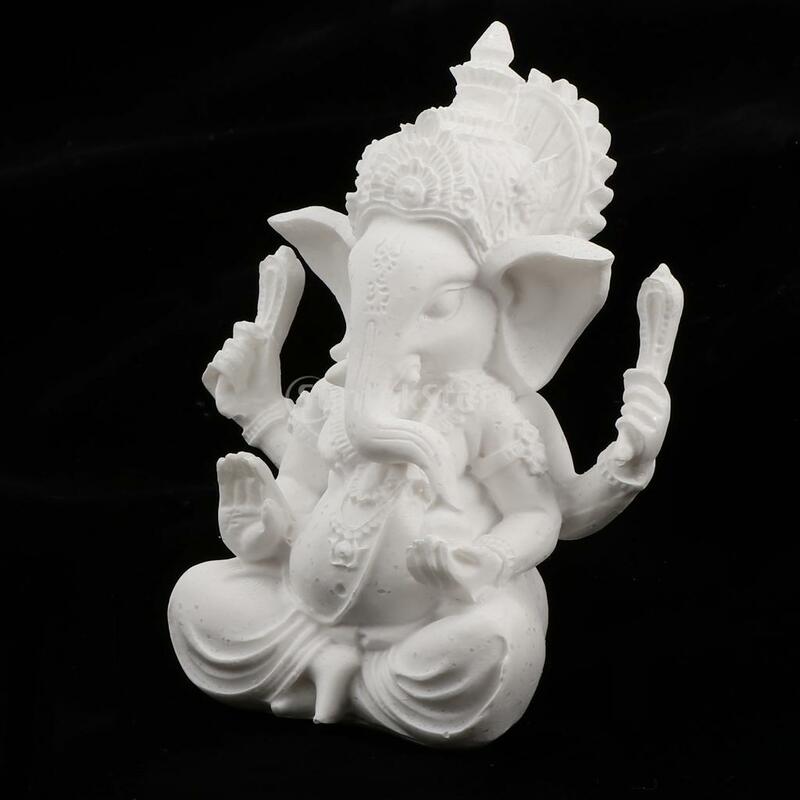 Statue de Dieu Bouddha en grès blanc, figurine artisanale, décoration