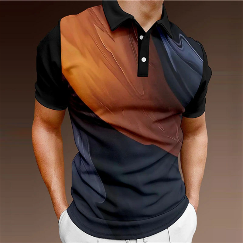 Рубашка-поло мужская приталенная с коротким рукавом, Спортивная футболка с лацканами, повседневный модный топ, одежда, лето