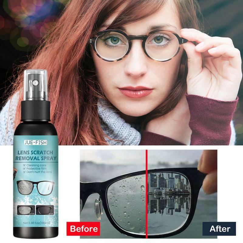Limpiador de cristales de 100ML, Limpiador de lentes, solución de limpieza de gafas de sol, botella de Spray, suministros de accesorios para gafas