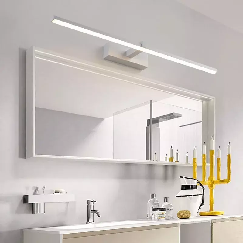 Lampu Cermin Led Lampu Dinding Kamar Mandi Tahan Air Putih Hitam Lampu LED Datar Modern Dalam Ruangan Lampu Dinding Kamar Mandi Tata Rias