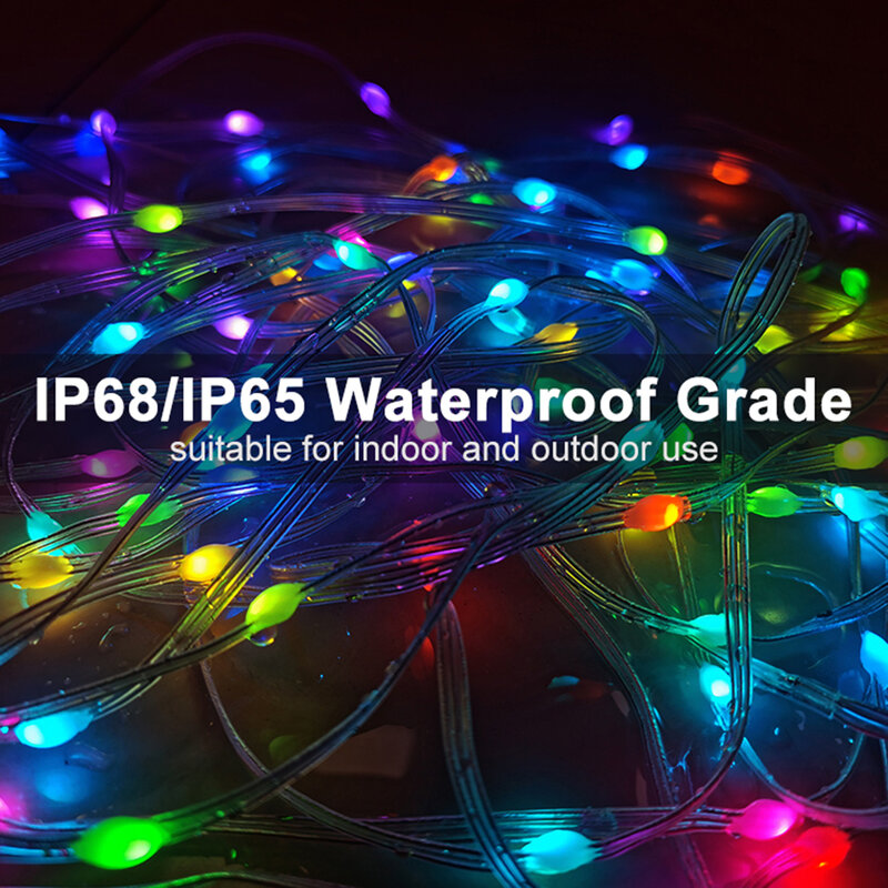 DC5V WS2812B girlanda żarówkowa Led indywidualnie adresowane 3PIN 5050 taśma oświetleniowa RGB inteligentny sen kolor boże narodzenie strona dekoracji IP68