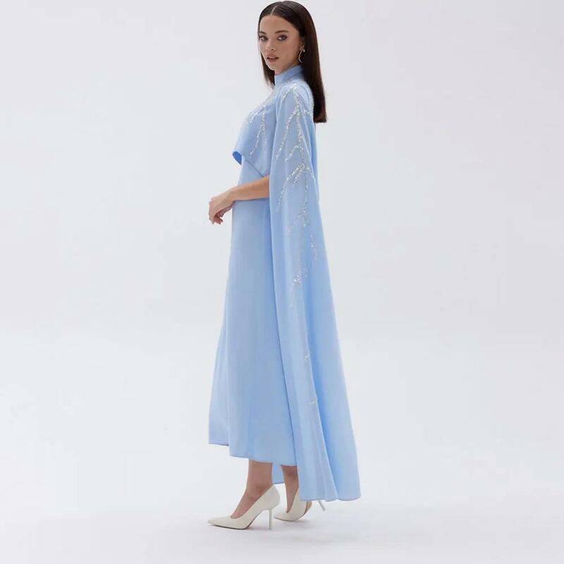 High-Neck Prom Dress Full Sleeves With Ankle Length Evening Dress Women Wedding Party Formal Gowns Arabia 2024
