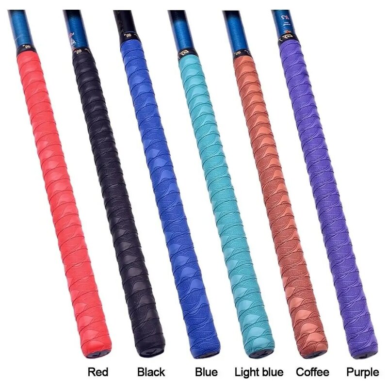 Tongkat pancing warna-warni gradien, Anti selip, pita pegangan raket tebal, sabuk joran pancing, raket tenis