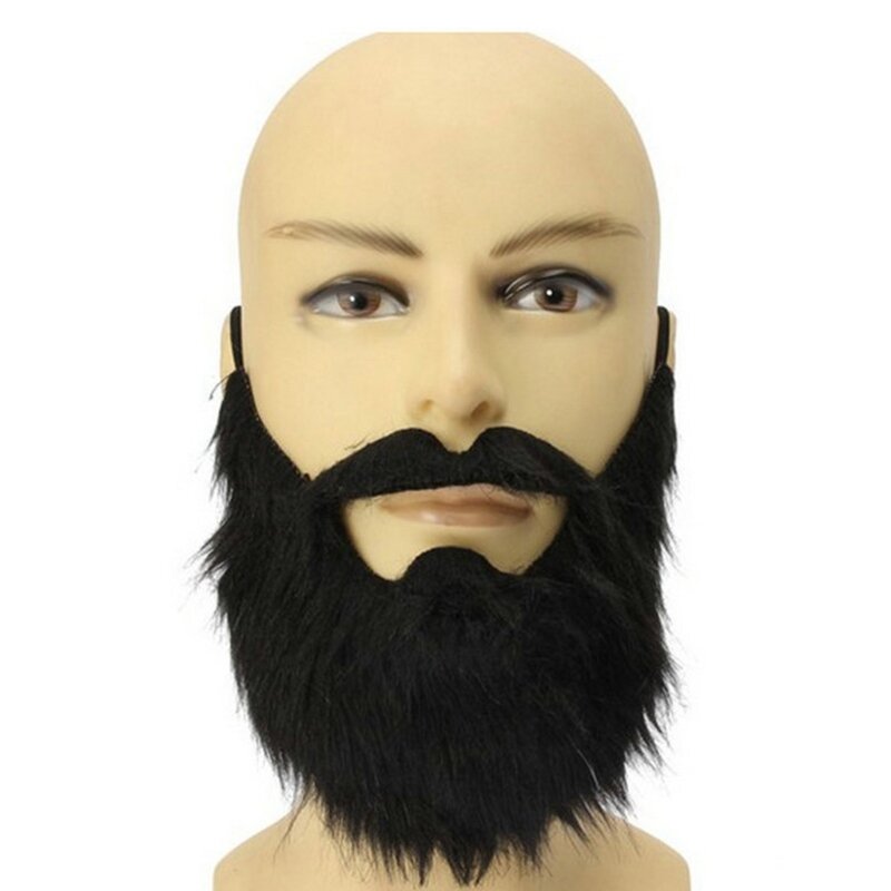 Y166 Хэллоуин поддельная борода забавные поддельные усы костюм бакенбарды волосы на лице аксессуары для маскировки с эластичной