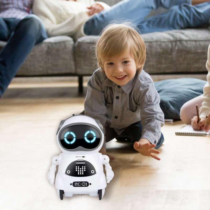Mini Robot inteligente de juguete para niños, juguete educativo Montessori para cantar, bailar, contar historia