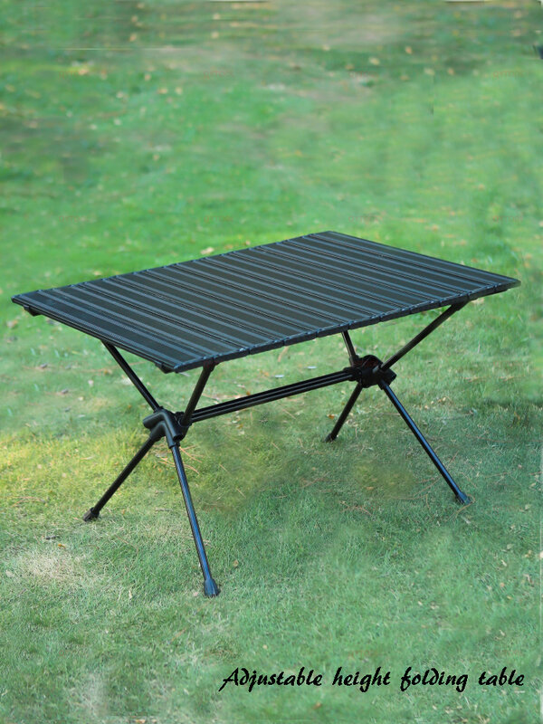 Meja berkemah tinggi dapat dilipat, luar ruangan lipat portabel ringan meja mendaki piknik turis BBq