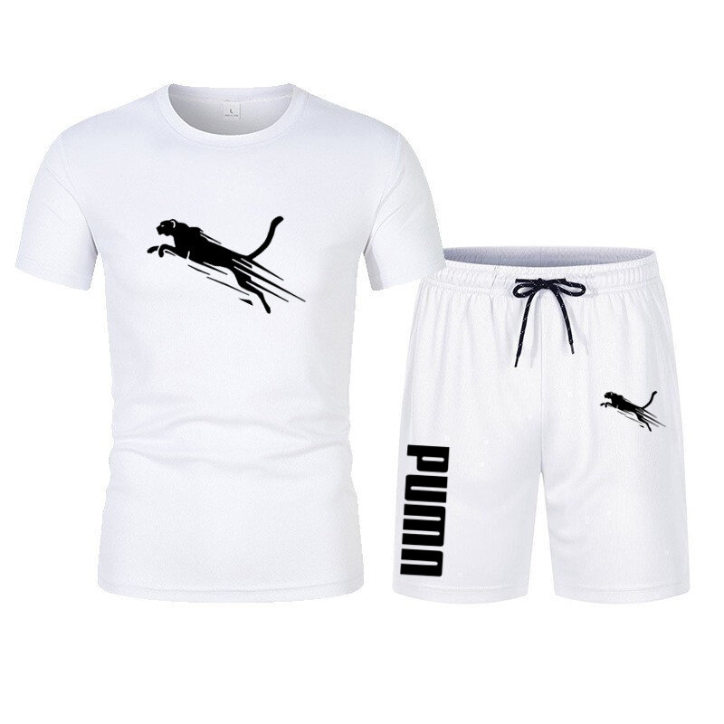 2024 New Summer Men's clothing short-sleeved T-shirt + five-point shorts 2-piece set tracksuit fashion jogging casual Men's sets