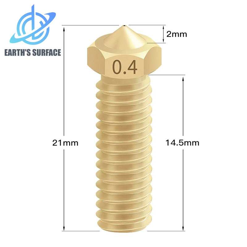 3D Printer Parts 6/12pcs All Metal Brass Volcano Nozzles 0.2/0.3/0.4/0.5/0.6/0.8mm For 1.75mm Filament For Sidewinder X1 BLU-5