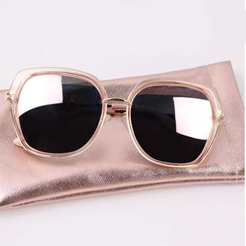 Protector de gafas de sol portátil de cuero PU para mujer, paquete de viaje, bolsa de gafas, accesorios, bolsa de gafas de gran tamaño