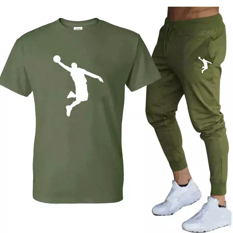 Traje de camiseta y pantalones de jogging para hombre, abrigo de hip hop, marca informal, es En el calor, Verano