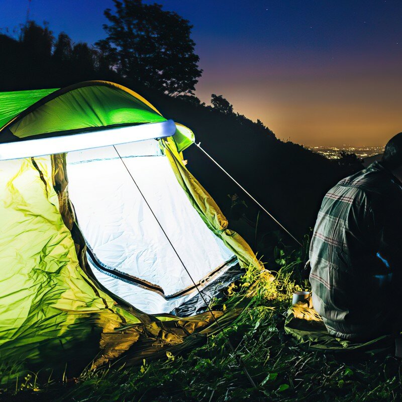 Luz Led plegable portátil para acampar, linterna inflable para tienda de campaña, lámpara de taller, Luz de viaje de emergencia para pesca