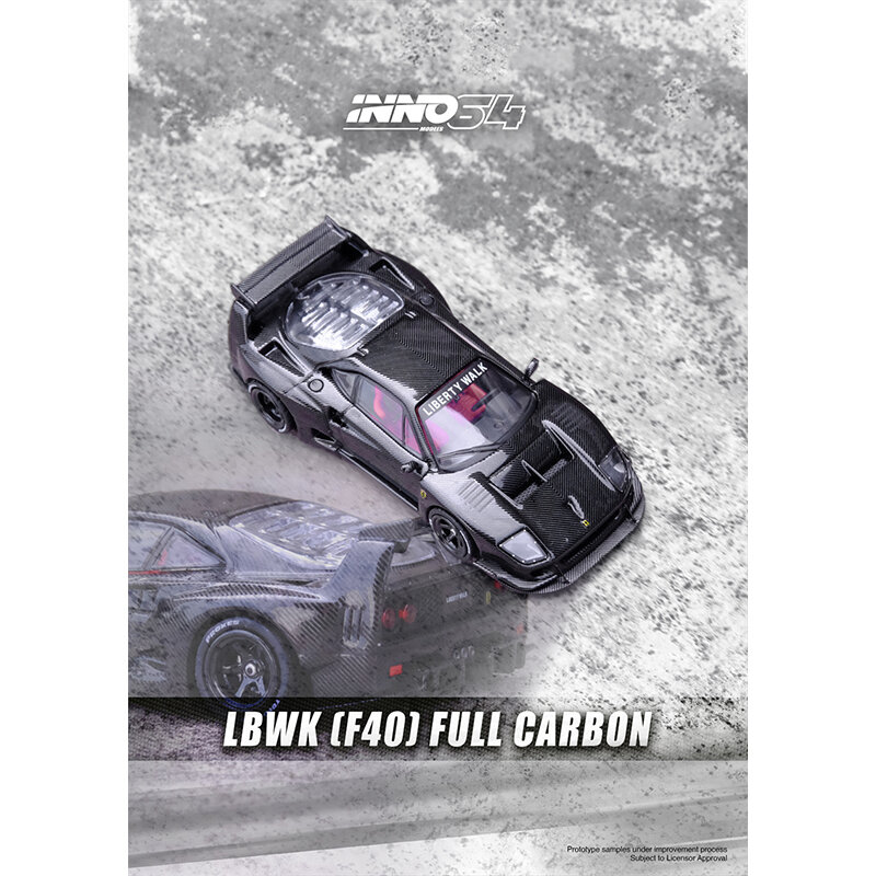Inno Op Voorraad 1:64 Lbwk F40 Full Carbon Chase Diecast Diorama Auto Modelcollectie Miniatuur Speelgoed
