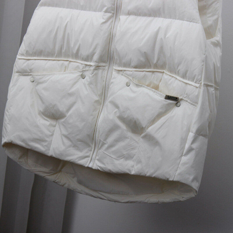 New Autumn Winter Women Ultra Light Down Vest Stand Collar White Duck Down Coat Parka Ladies Warm Sleeveles Waistcoat  Portable