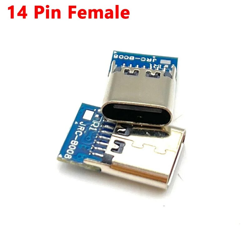 USB 3.1 C 타입 커넥터, 14 핀 암 소켓 소켓, 관통 구멍, PCB 180 수직 차폐 USB-C1, 1-10 개
