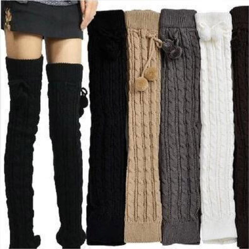boots leg warmers tight socks sports socks ladies dancing knee pads bottom boots autumn and winter warm legs, knitted long