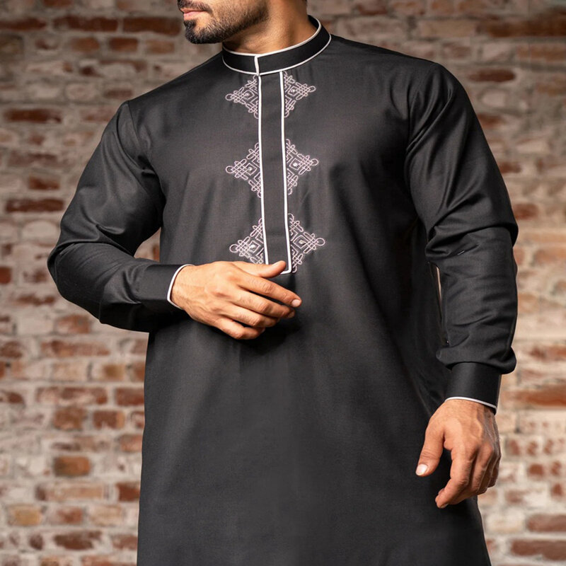 2024 muslimische Jubba Thobe islamische Kleidung Ramadan Männer Abaya Kleid Abaya Saudi Kleidung muslimische Abaya Jubbah Dubah Kleid