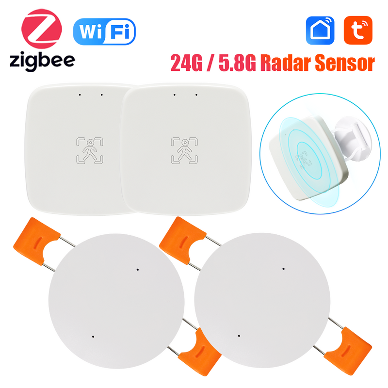 Tuya Zigbee Sensor Kehadiran MmWave Manusia Detektor Radar Wifi Sensor Gerak Hidup Pintar dengan Pencahayaan/Deteksi Jarak Nirkabel