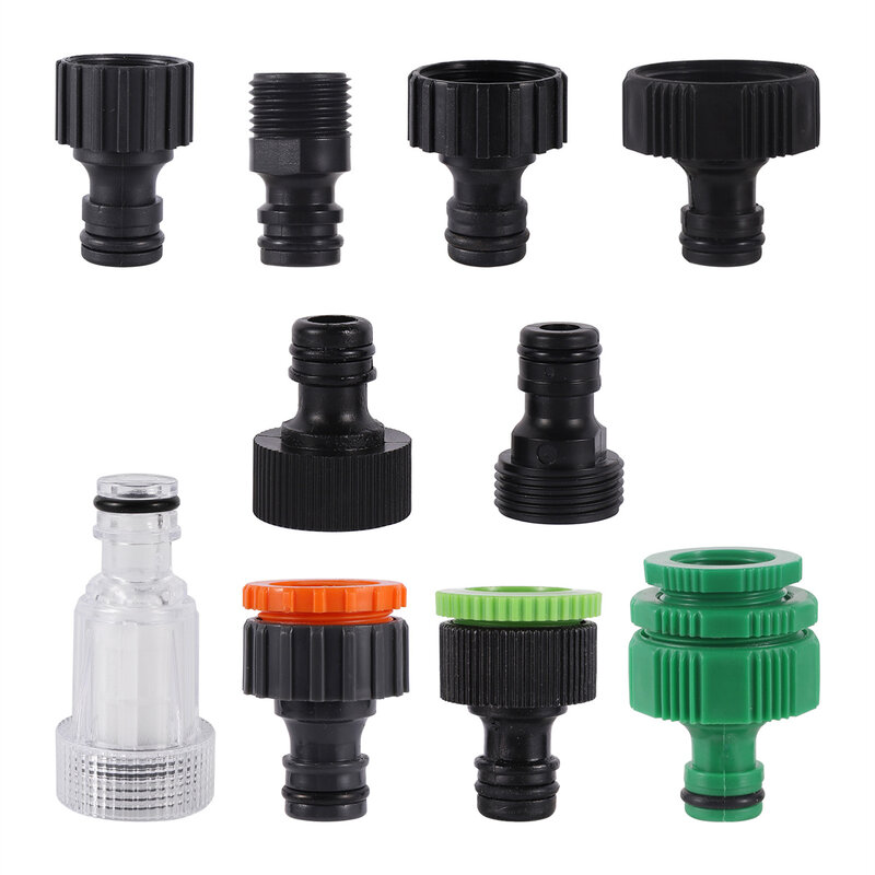 16mm Nipple Quick Connectors Plastic 1/2 3/4 Inch Male Female Thread Water Gun Adapters Garden Irrigation Coupling Faucet Joints