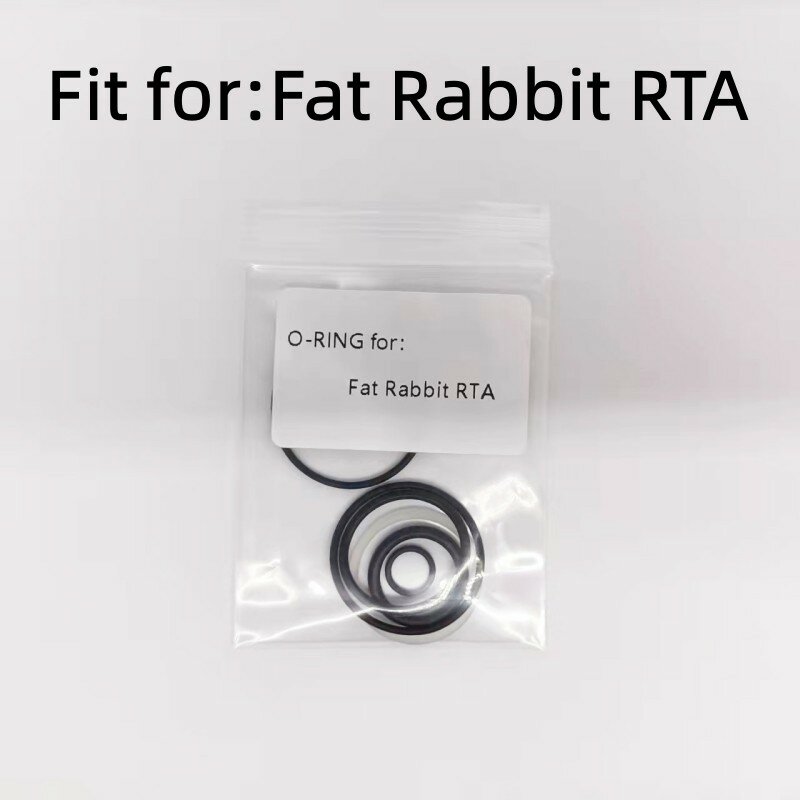 Borracha Silicone Seal O-Ring para Fat Rabbit, Acessórios RTA, O Shape, Preto, 5 Pacotes