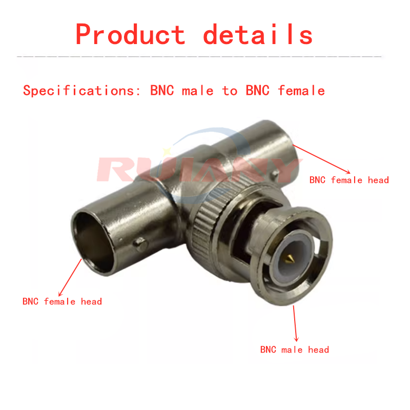 Copper core bnc/Q9 tee adapter One minute two T video head BNC male/female converter adapter monitoring through head