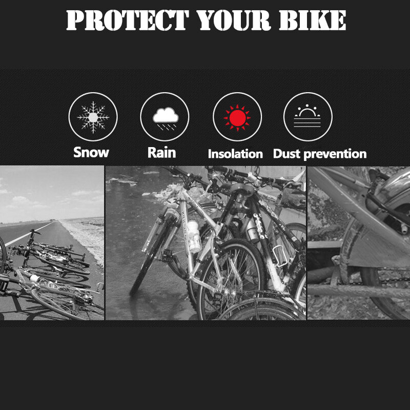 Capa de Bicicleta Capa de Chuva PEVA 100x200cm Cobertura Contra Poeira Protetor Solar MTB Mountain Bike Motocicletas Todas as Estações