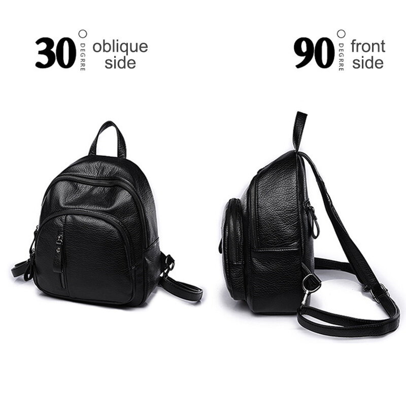 1PC Anti-theft Soft PU Leather Backpack Women Vintage Shoulder Bag Ladies Mini Travel Backpack School Bags Girls