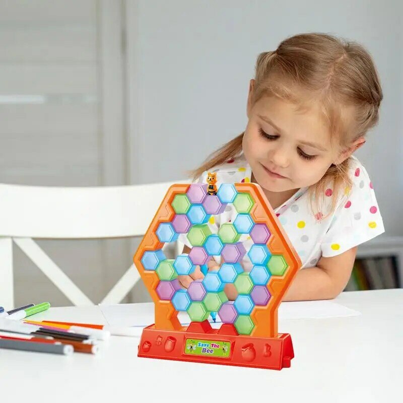 Save The Bees gra gry w cegły z kolorowymi klockami aktywność w pomieszczeniach dla dzieci kolorowe klocki rozbijają klocki zabawa i