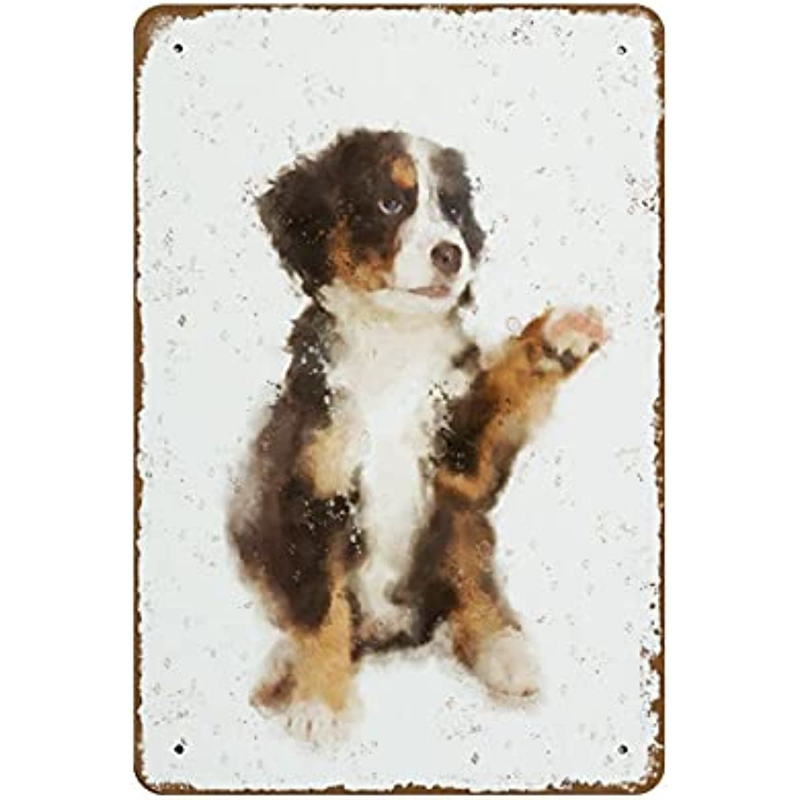 Aquarel Puppy Art Baby Hond Print Leuke Hond Schilderen Pet Lover Gift Home Decor Woonkamer Decor Nursery Art nieuwigheid Retro