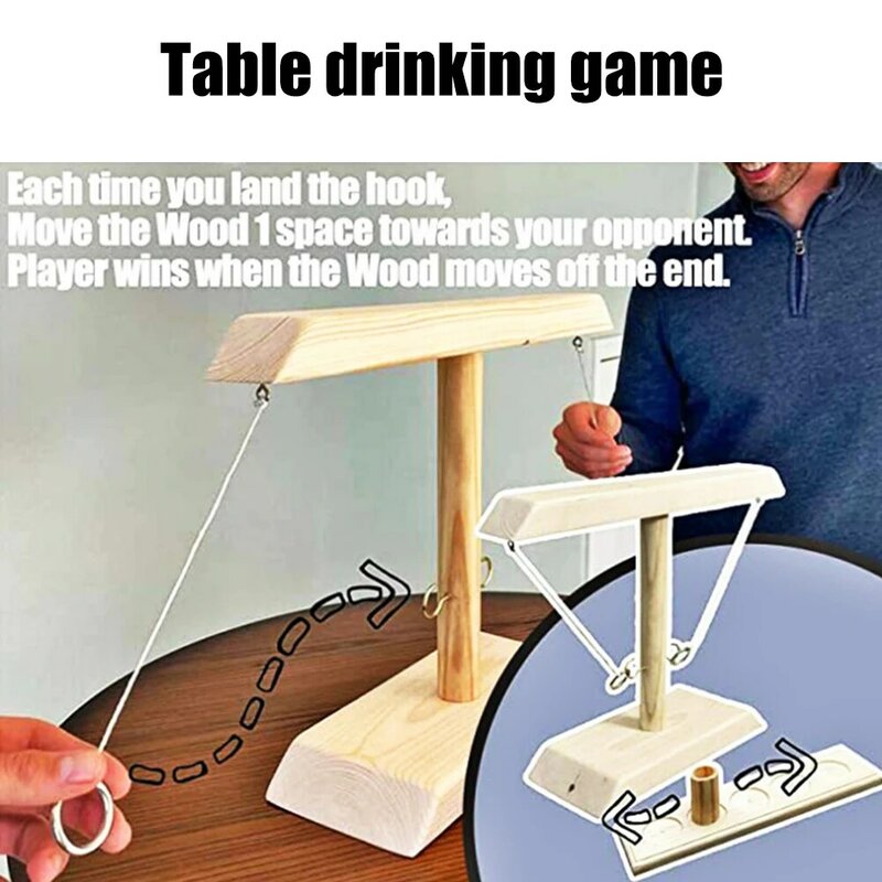 Juego de lanzamiento de anillos de madera, juego de mesa interactivo de ritmo rápido para bares, juegos de mesa para el hogar, Pinball