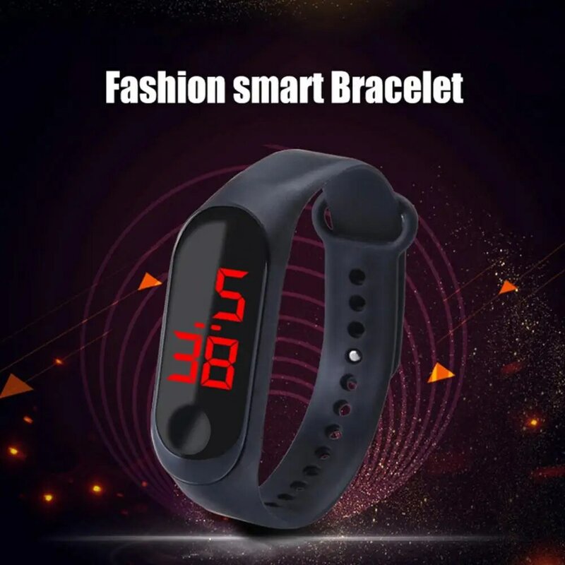 LED Display Waterproof Watches For Children Watch Bracelet Digital Watch Button Control LED Screen Kids Students Wristbands