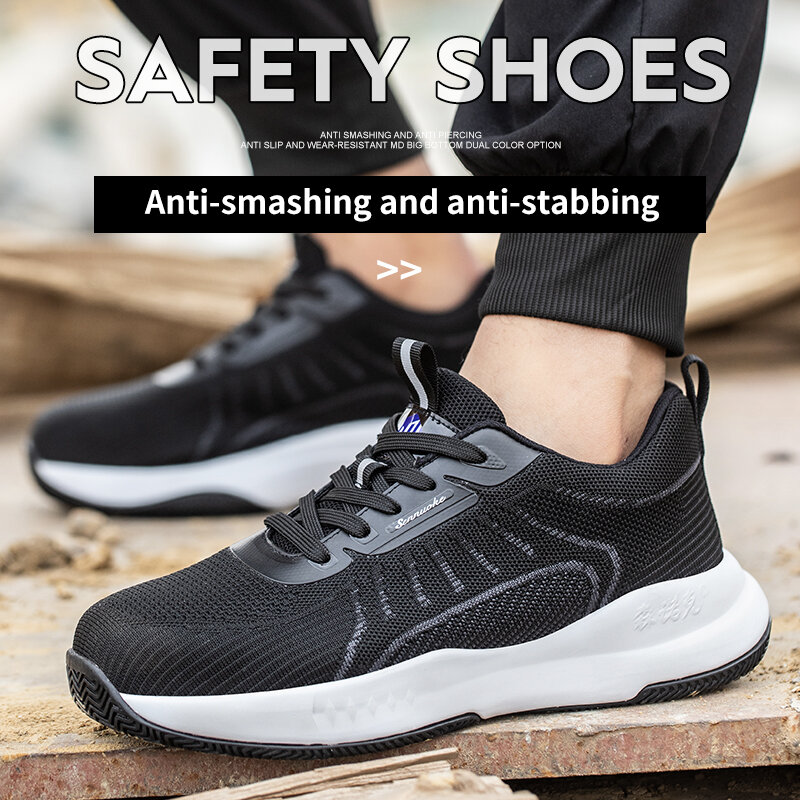 Safety Shoes Men for Work Lightweight Sport Sneakers Steel Toes Free Shipping Safety Tennis Protection for the Feet Original