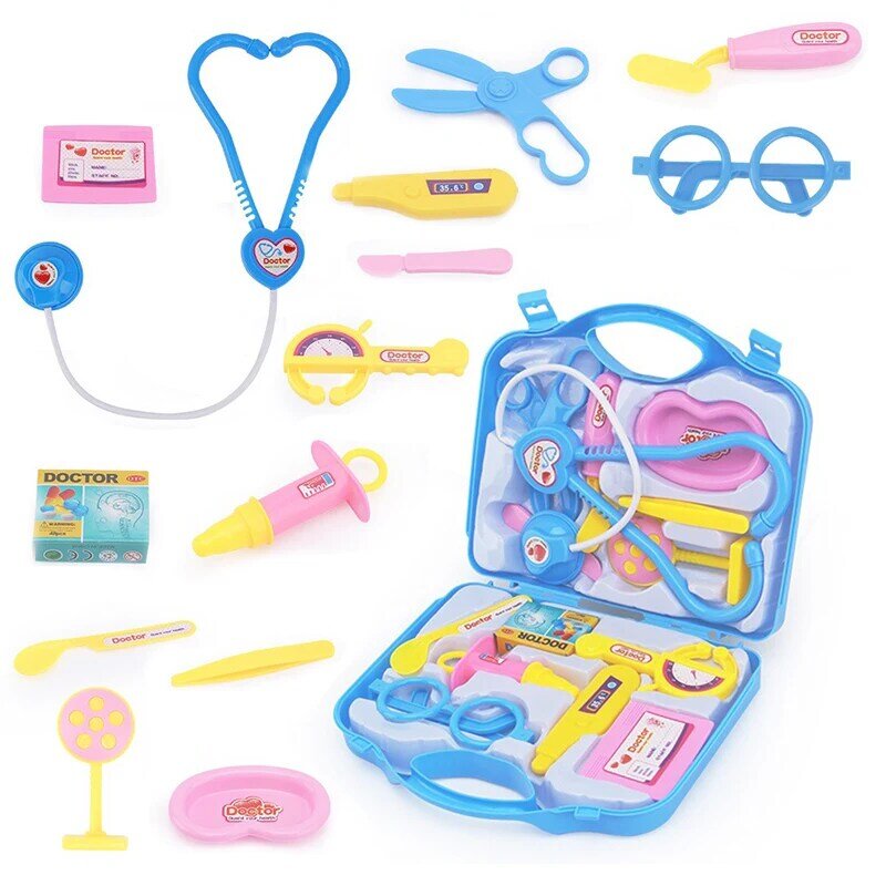 의사 세트 어린이 장난감 의료 키트 코스프레 치과 의사 간호사 시뮬레이션 의학 상자 청진기 소녀 선물 학습 교육 장난감