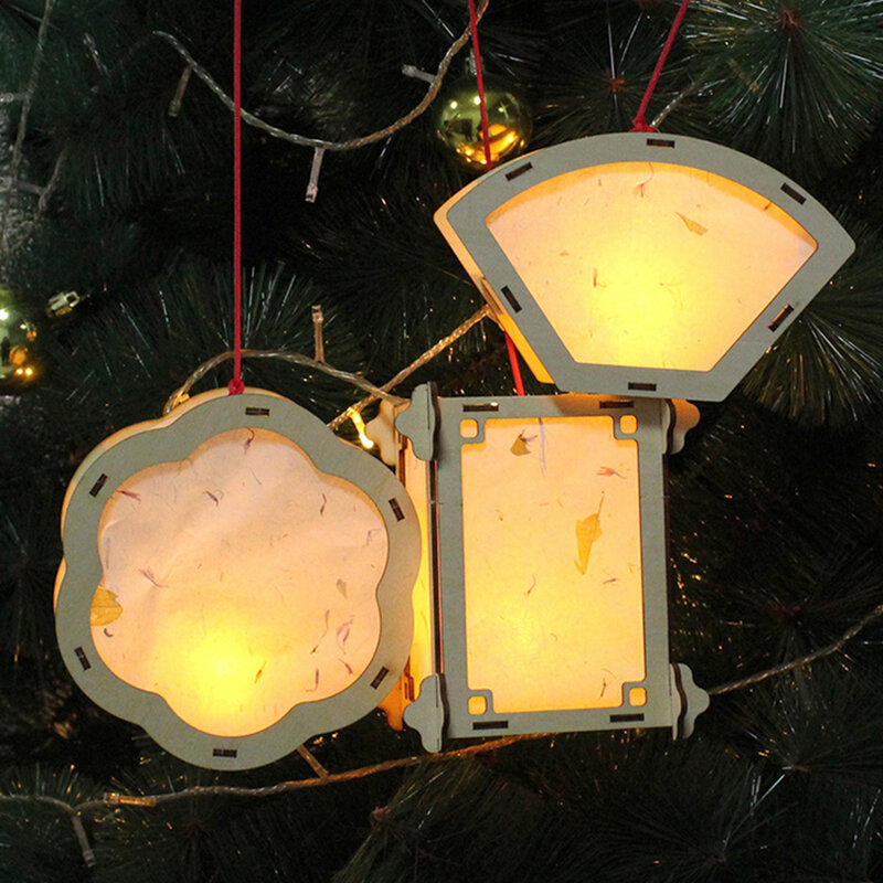 Chiński nowy rok drewniana latarnia do dekoracji domu prezent świąteczny eksperyment zabawki STEM edukacja DIY zabawki