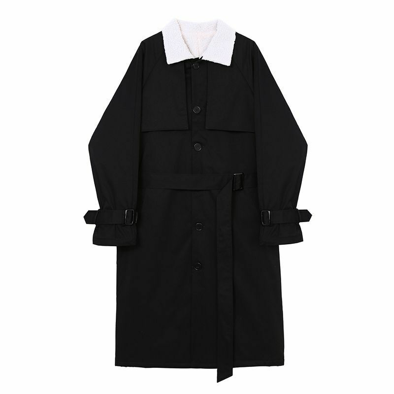 Jaqueta de algodão luxuoso de comprimento médio masculina, moda e bonito versão coreana, jaqueta de cordeiro quente e à prova de vento, inverno