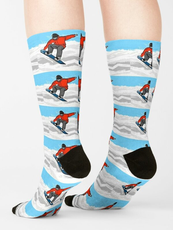 Kaus kaki Snowboarding pria, kaus kaki mewah hadiah musim dingin