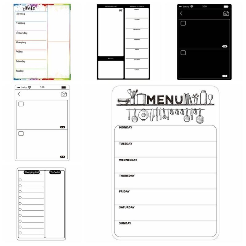 Week Planner Memo Magnetic Sticker INS Plan Notepad Grocery List Magnetic Fridge Stickers Work Plan Whiteboard Schedule