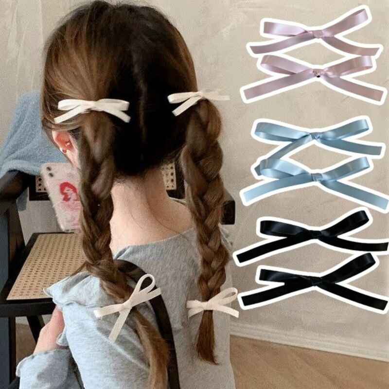 1PC Sweet Bowknot Hair Clips Fashion Cute Hair Accessories Bang Clip Headwear Ballet Ribbon Bow Hairpin Girls