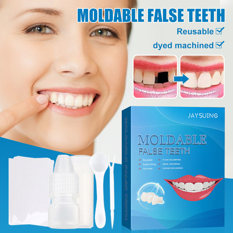 ฟันชั่วคราวชุดซ่อมฟันปลอม Solid กาวฟันปลอมสำหรับหายไปฟันหัก Moldable ฟันบรรจุ