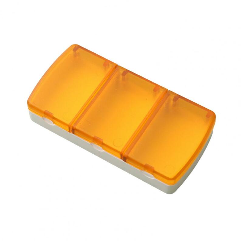 3-Grid Pill Dispenser Transparent Lid Moisture-proof Storage Box Jewelry Capsule Container Pill Box Case