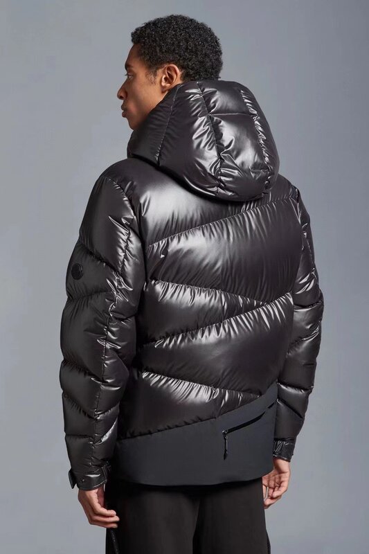 Winter man Detachable hood winter Down jacket Polyester fiber fabric Geometric connection 95white goose down Leisure lovers coat