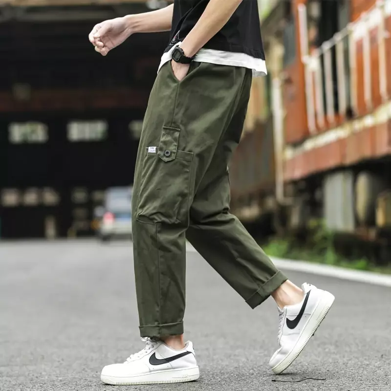 Salopette hip-hop Harajuku pour hommes, sarouel, pantalon de jogging décontracté de rue, poche à lacets, jambe, fjM-5XL
