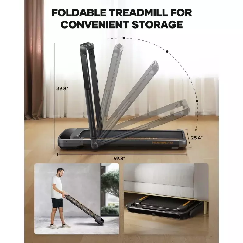 3.0HP Foldable Compact Treadmill,2 in 1 Walking Pad & Jogging Machine for Home/Office,Dual LED Touch Screens Folding Under D
